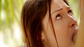 Teen minx is in the garden and she is getting fucked really hard